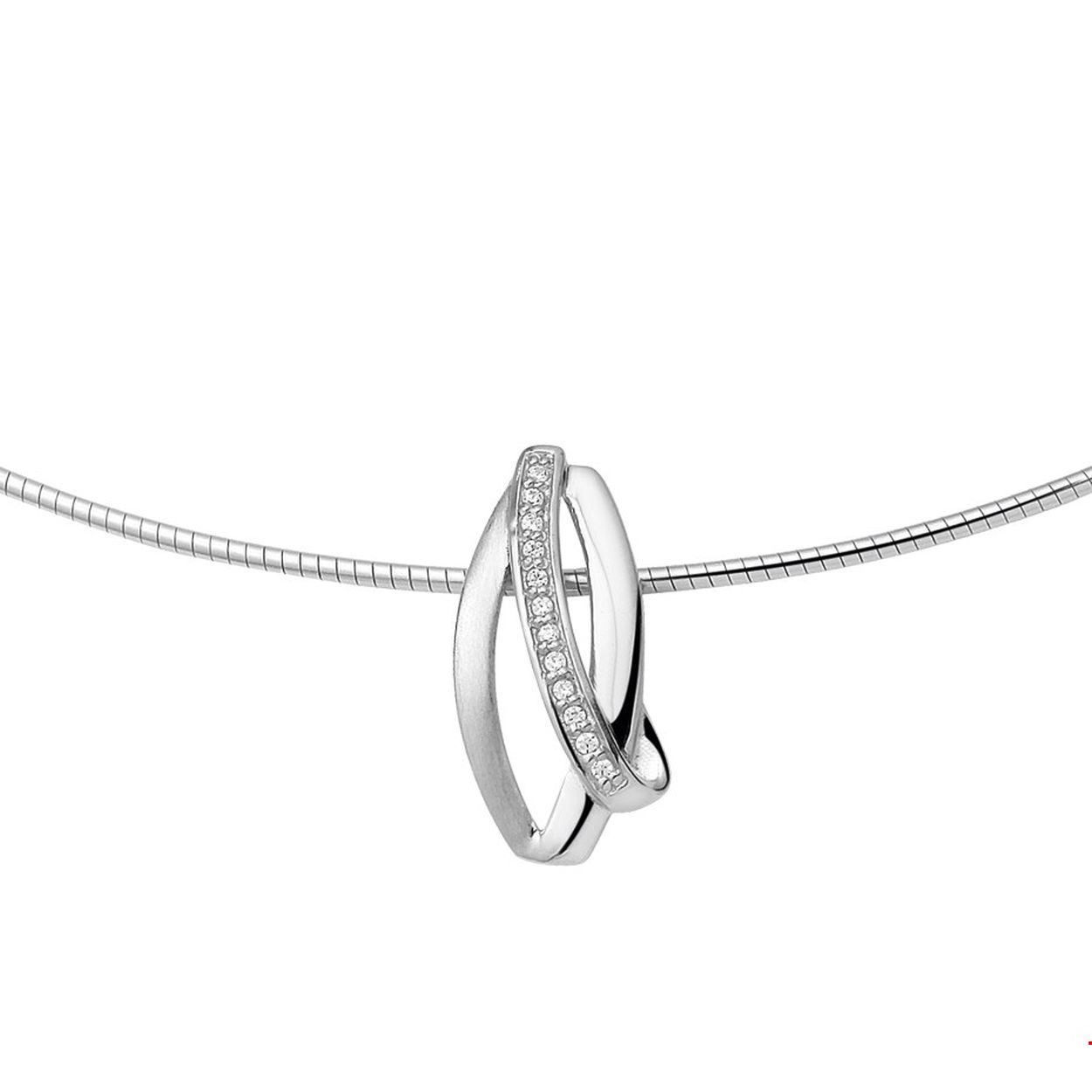 Beschrijving: Gerhodineerd zilveren hanger met zirkonia en een poli/matte afwerking. 
Verpakt per: 1
Doelgroep: dames
Breedte: 10.5 mm
Hoogte: 20.5 mm
Zetting: entourage (rijzetting)