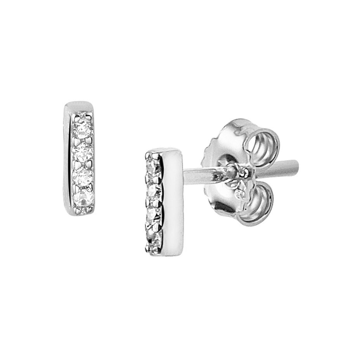 Beschrijving: Gerhodineerd zilveren oorknoppen met een balkje en zirkonia.
Uniekenummer serie: 34669
Doelgroep: dames
Breedte: 1.5 mm
Hoogte: 5.5 mm
Zetting: alliance (rijzetting)