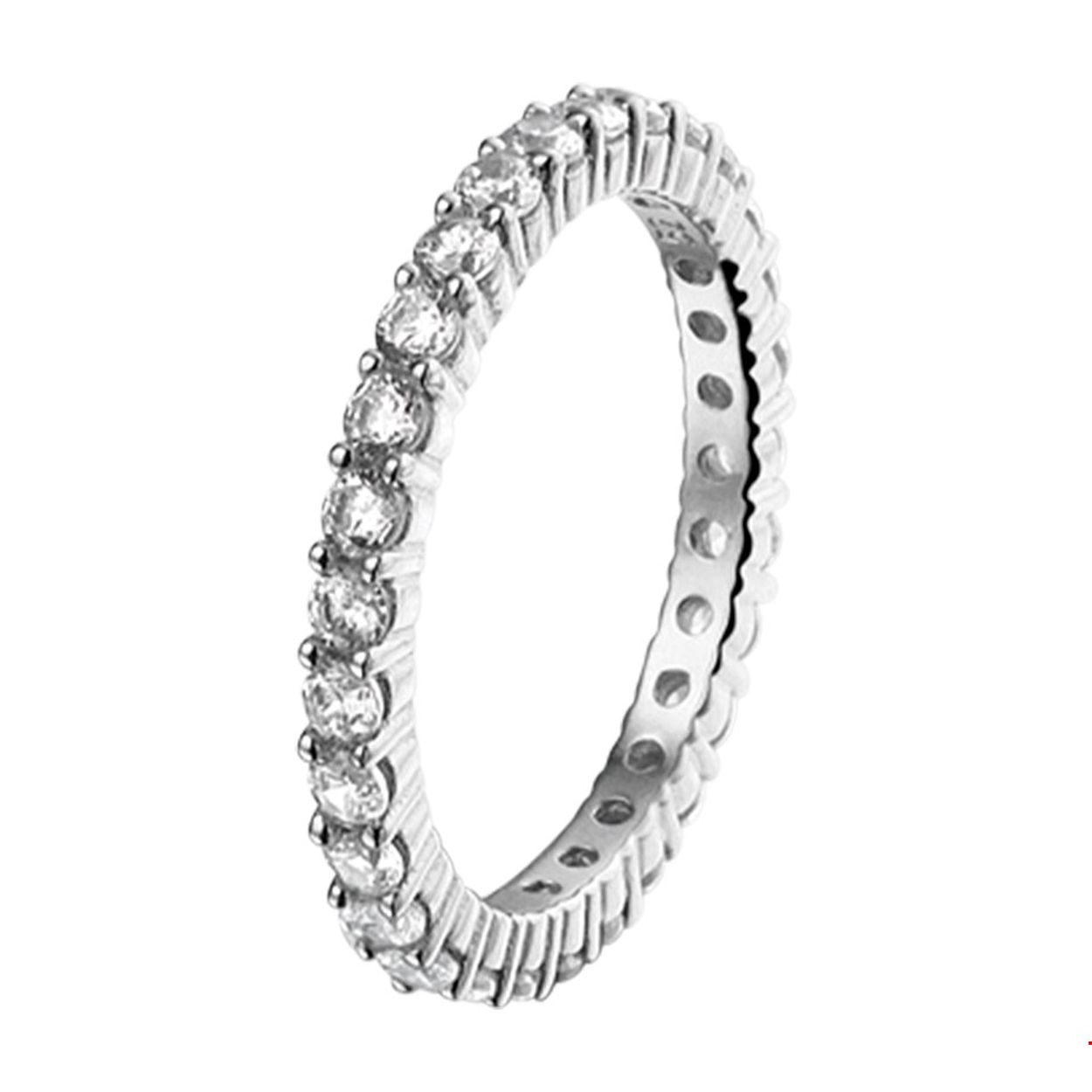 Beschrijving: Gerhodineerd zilveren ring met zirkonia.
Uniekenummer serie: 34776
Verpakt per: 1
Doelgroep: dames
Ringmaat: 18.50 mm (58)
Breedte: 2 mm
Zetting: alliance (rijzetting)