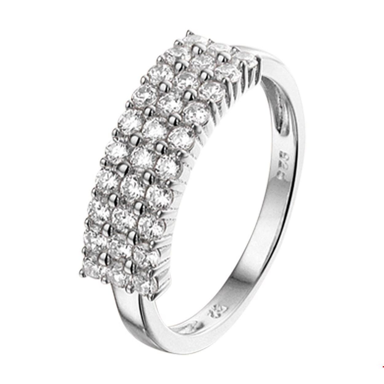 Beschrijving: Gerhodineerd zilveren ring met zirkonia.
Uniekenummer serie: 34956
Verpakt per: 1
Doelgroep: dames
Ringmaat: 17.25 mm (54)
Breedte: 5.5 mm
Zetting: pave