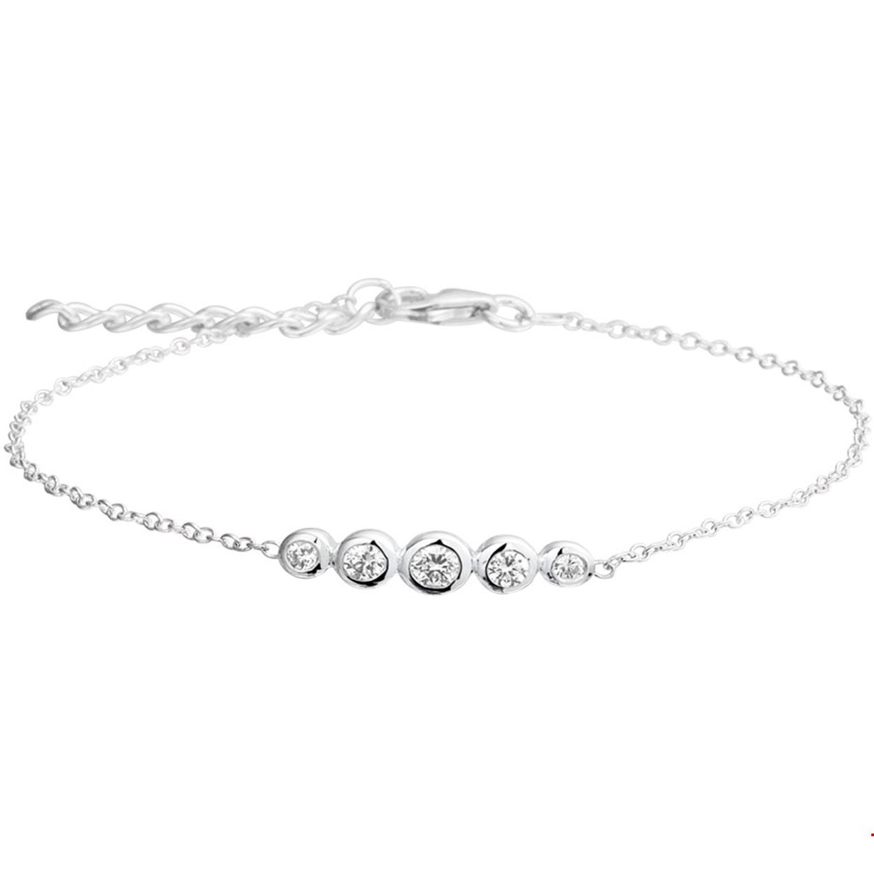 Armband met zirkonia's
Kortste lengte: 16.5 mm
Langste lengte: 19 mm