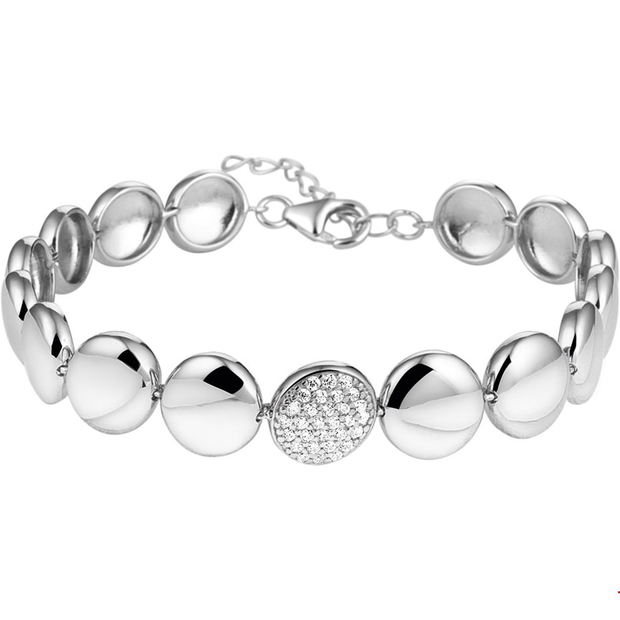 Deze elegante zilveren armband met een pave van briljant geslepen zirkonia heeft een lengte van 17.5cm met een extensie van 3cm en een breedte van 10mm. De armband is perfect te combineren met andere sieraden uit onze collectie of met je eigen sieraden stash!.
Verpakt per: 1
Doelgroep: dames
Breedte: 10 mm
Kortste lengte: 17.5 mm
Langste lengte: 20.5 mm
Zetting: pave