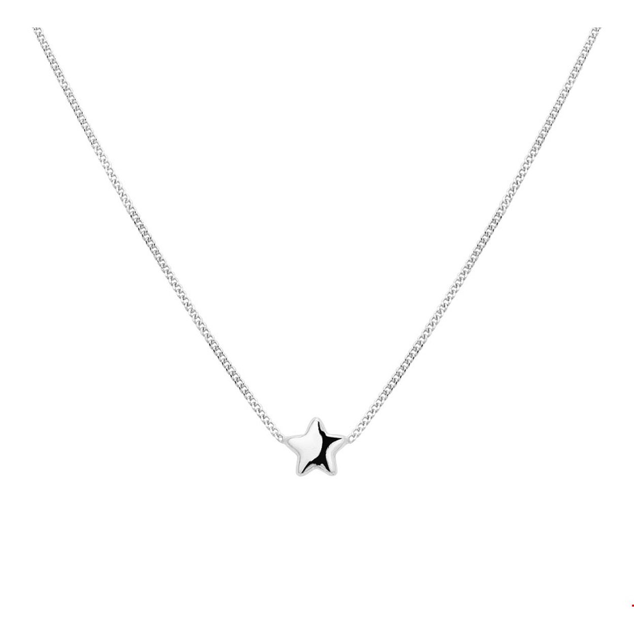 Beschrijving: Gerhodineerd zilveren collier met een ster.
Verpakt per: 1
Doelgroep: dames
Breedte: 7 mm
Kortste lengte: 40 mm
Langste lengte: 45 mm
Hoogte: 7 mm