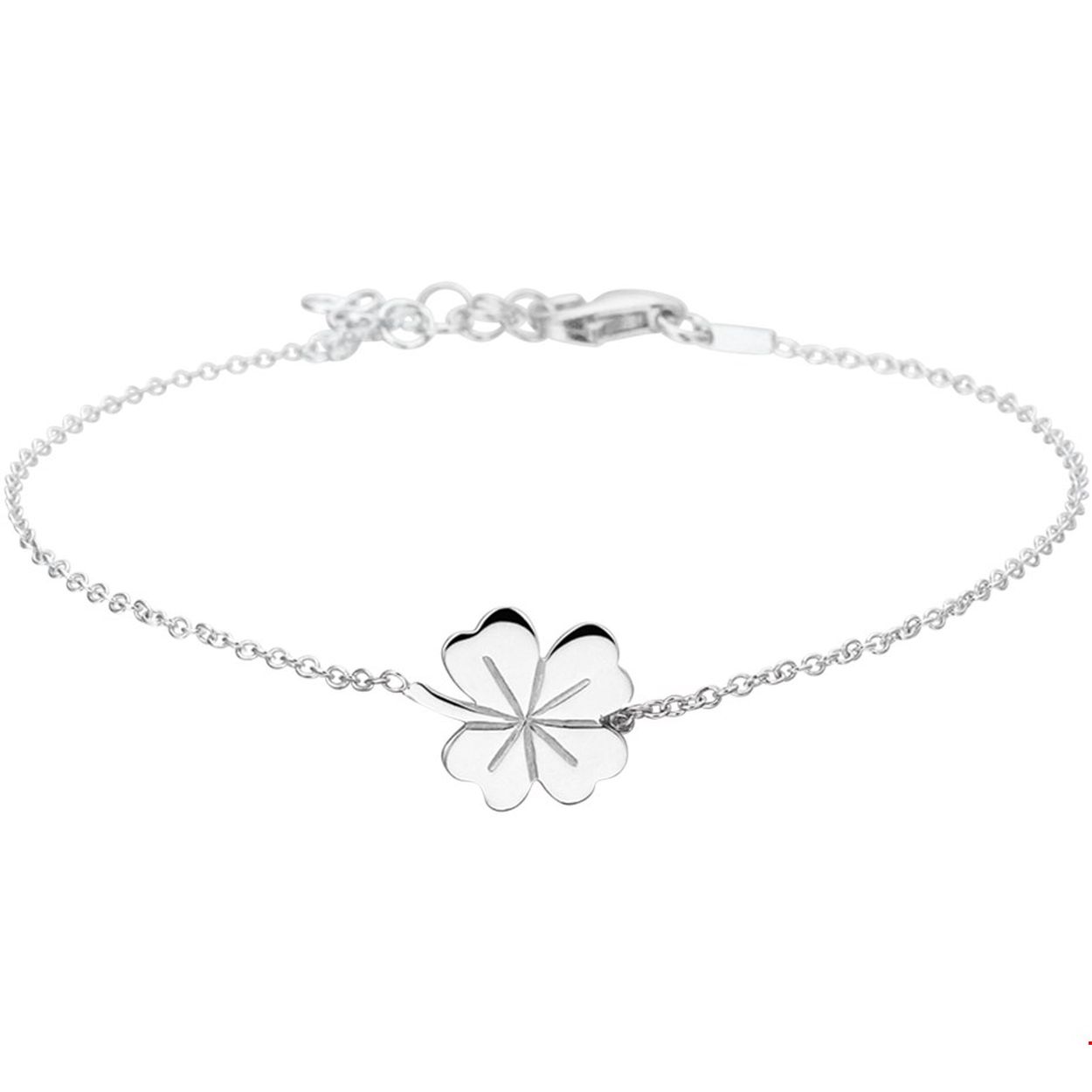 De armband is gemaakt van gerhodineerd zilver en is zilverkleurig. Het is een sieraad voor dames.