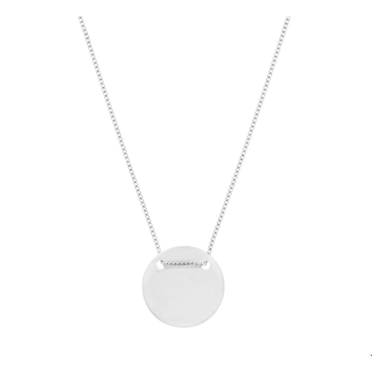 Dit gerhodineerd zilveren collier met een poli afgewerkt rondje geeft je look direct een chique uitstraling. Het collier heeft een draaglengte van 40cm en een extensie van 5cm. 
Kortste lengte: 40 cm 
Langste lengte: 45 cm