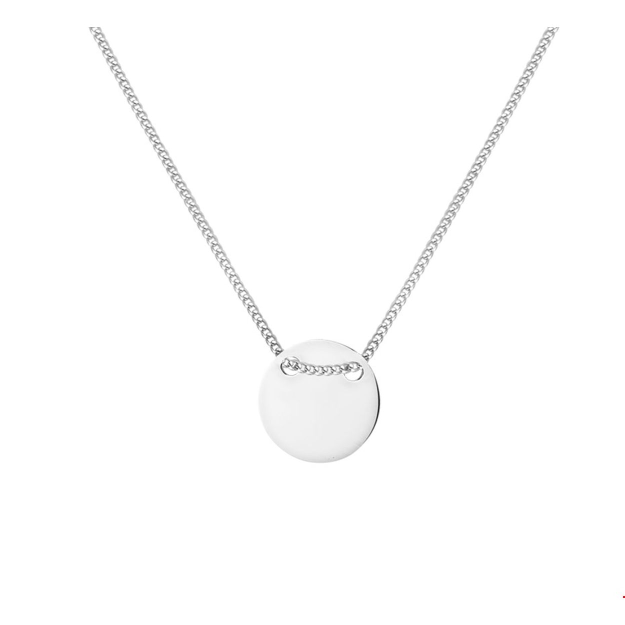 Gerhodineerd zilveren collier met een rondje.