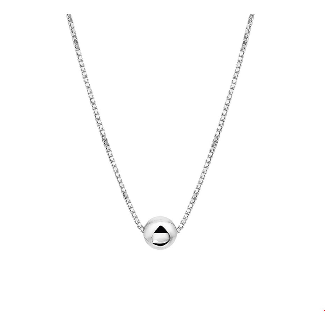 Gerhodineerd zilveren collier met een bolletje.
Doelgroep: dames
Kortste lengte: 40 cm
Langste lengte: 45 cm