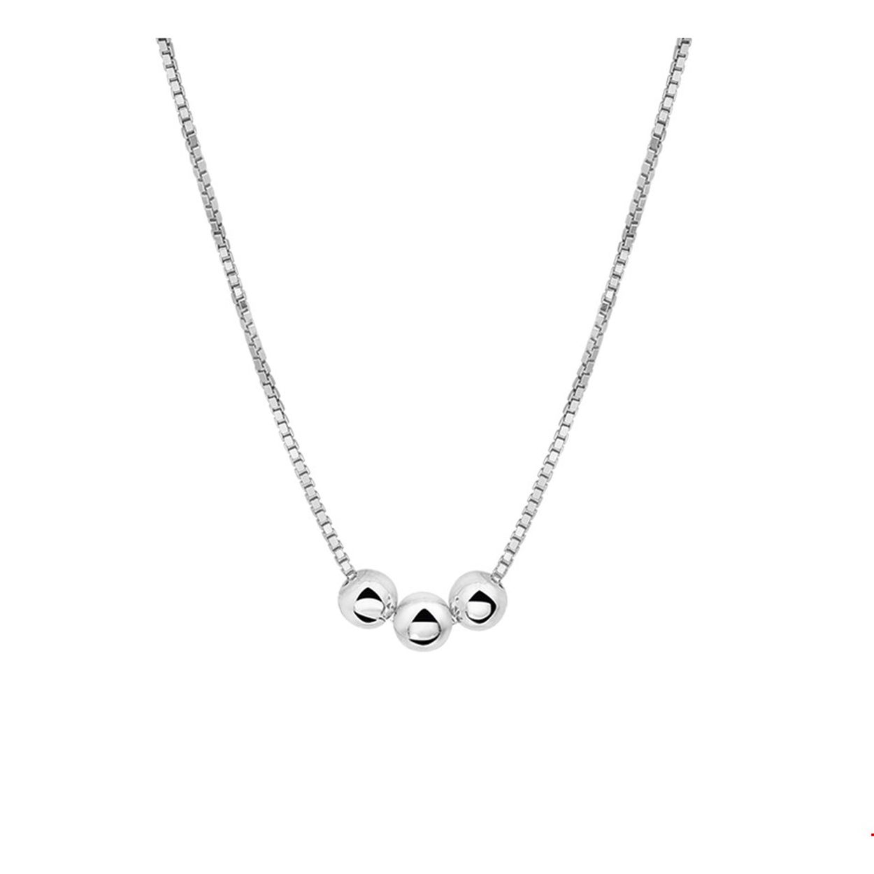 Beschrijving: Gerhodineerd zilveren collier met bolletjes.
Verpakt per: 1
Doelgroep: dames
Breedte: 1 mm
Kortste lengte: 40 mm
Langste lengte: 45 mm