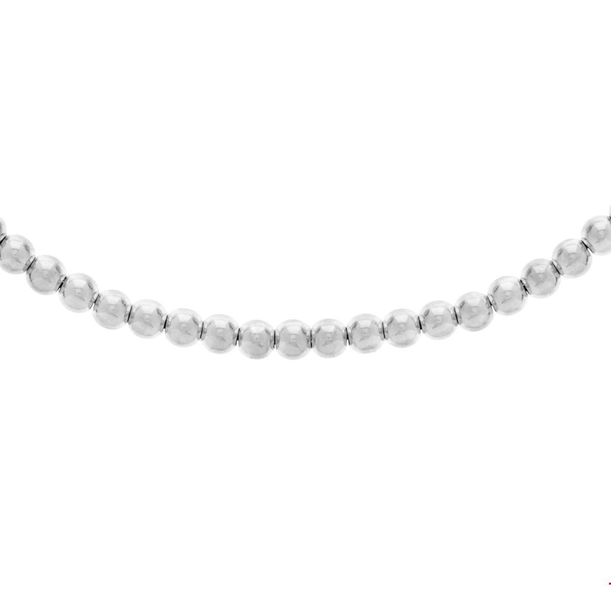 Gerhodineerd zilveren collier met bolletjes.