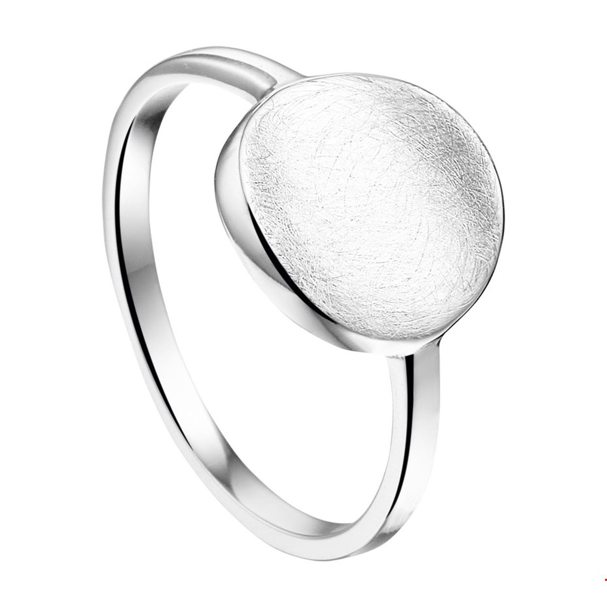 Gerhodineerd zilveren ring met gescratchte bewerking.
Ringmaat: 17.25 mm (54)
Breedte: 11.5 mm