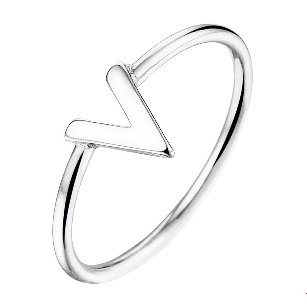 Gerhodineerd zilveren ring met een poli afwerking.