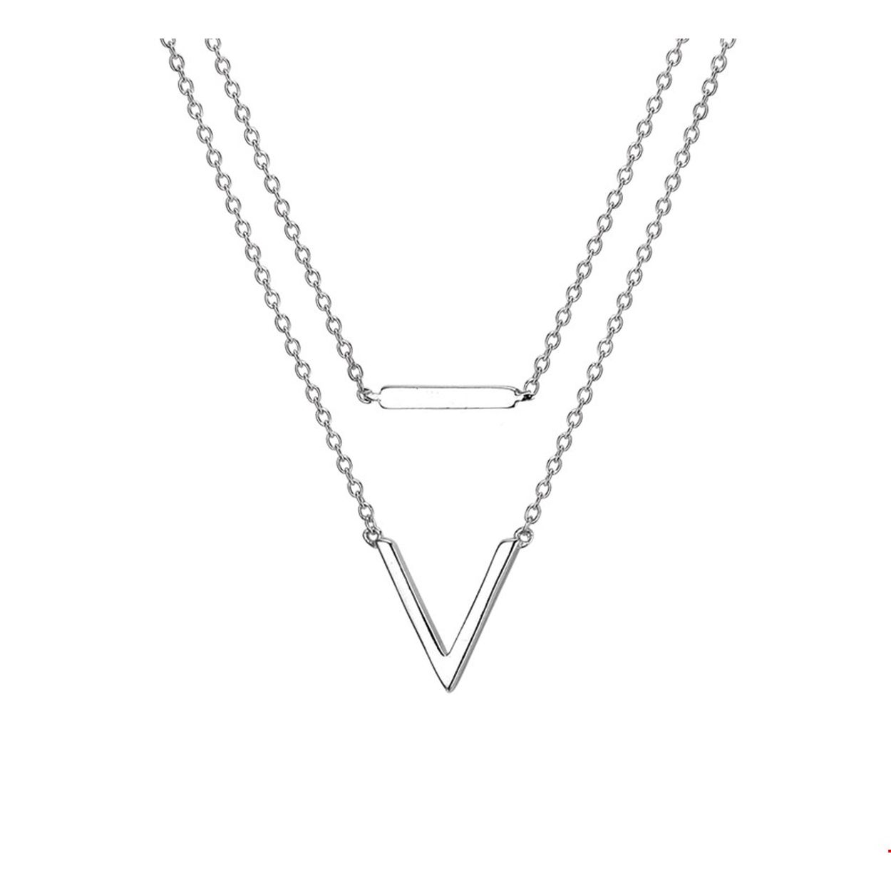 Beschrijving: Gerhodineerd dubbel collier. De lengte bedraagt 41cm met 4cm extensie. 
Verpakt per: 1
Doelgroep: dames
Breedte: 13.5 mm
Kortste lengte: 41 mm
Langste lengte: 45 mm
Hoogte: 13 mm