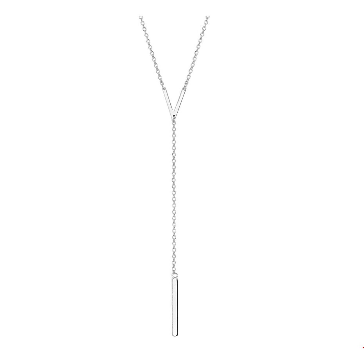 Beschrijving: Trendy zilveren anker collier met tussenstuk van 22 x 2mm en een sliert met staaf van 7.7cm de schakelbreedte van dit collier is 1.2mm. Het collier is afgewerkt met een rhodiumlaag die het sieraad beschermt tegen krassen en slijtage voor een langdurige glans. Ben jij helemaal van het hier en nu en hou jij van  trendy accessoires dan is dit collier helemaal jou ding!.
Verpakt per: 1
Doelgroep: dames
Breedte: 1.2 mm
Kortste lengte: 41 mm
Langste lengte: 45 mm