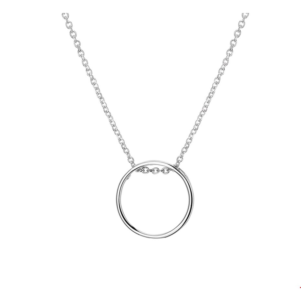 Beschrijving: Gerhodineerd zilveren collier met een open cirkel. De lengte bedraagt 41cm met 4cm extensie. 
Verpakt per: 1
Doelgroep: dames
Breedte: 1.3 mm
Kortste lengte: 41 mm
Langste lengte: 45 mm