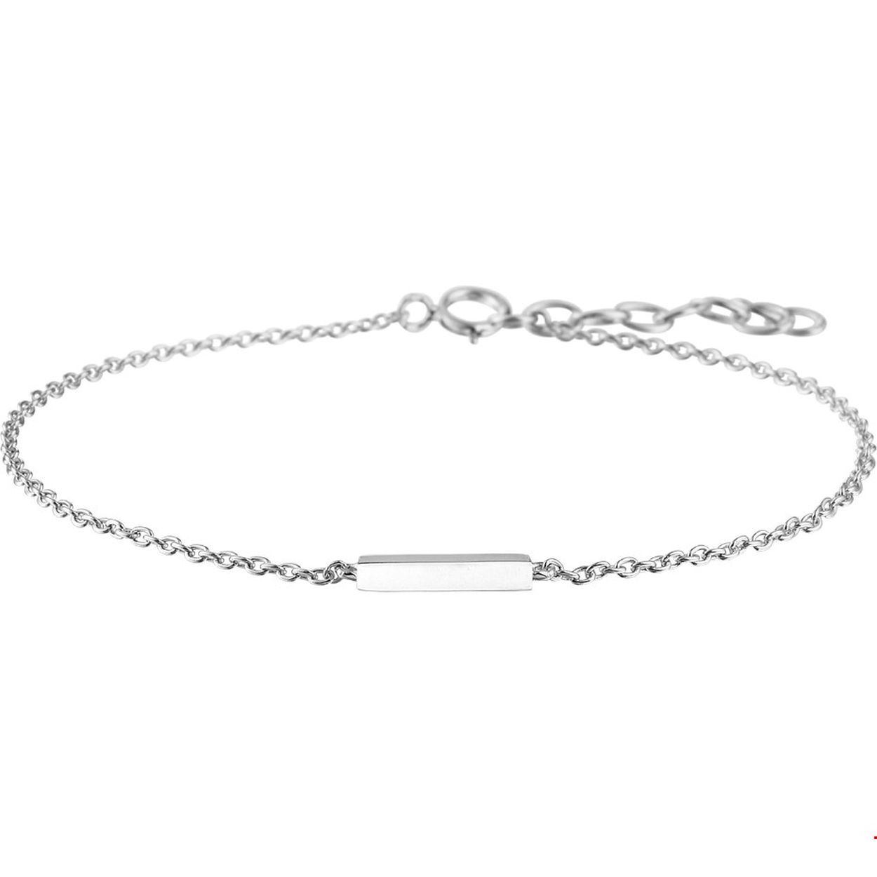 Beschrijving: Gerhodineerd zilveren armband met een balkje. De lengte bedraagt 16cm met 2.5cm extensie en de schakelbreedte bedraagt 1.2mm.
Verpakt per: 1
Doelgroep: dames
Breedte: 13 mm
Kortste lengte: 16.5 mm
Langste lengte: 18.5 mm
Hoogte: 2 mm
