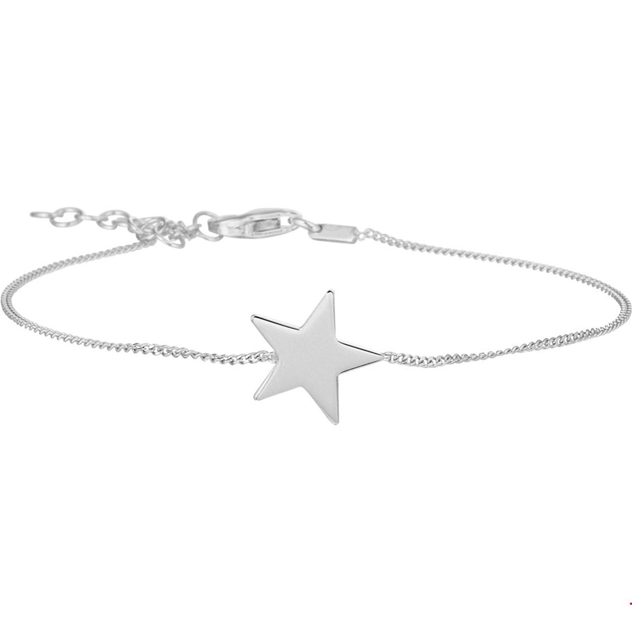 Zilveren armband fantasie ster poli