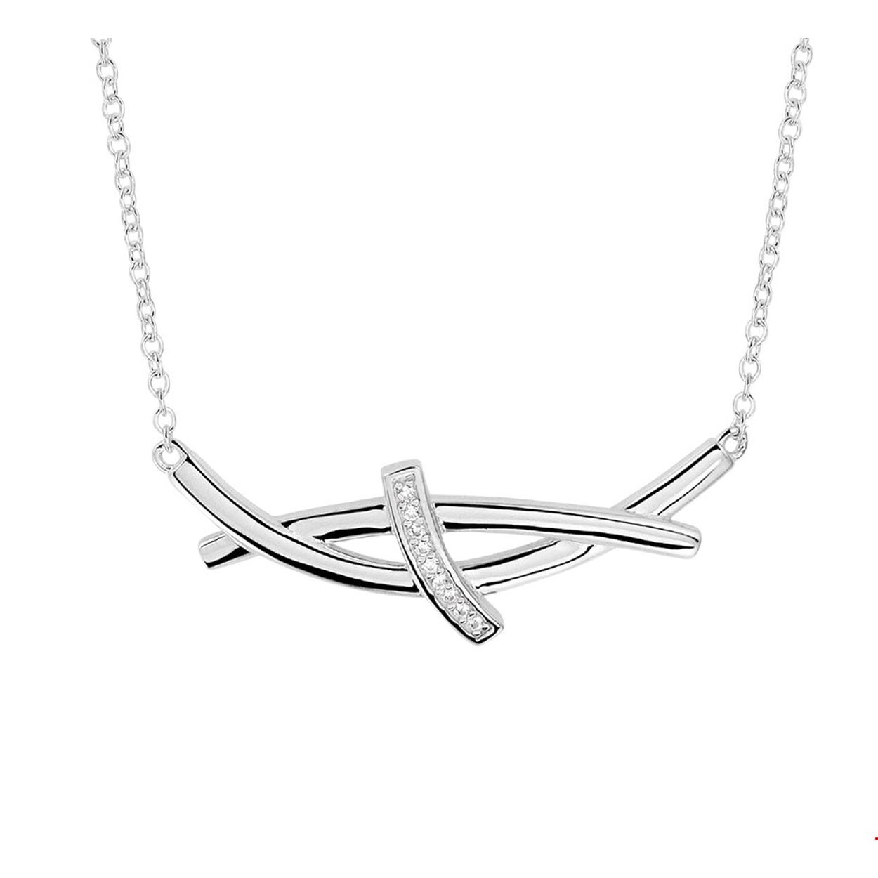 Beschrijving: Gerhodineerd zilveren collier met zirkonia. De lengte bedraagt 41cm met 4cm extensie en de schakelbreedte is 1.3mm.
Verpakt per: 1
Doelgroep: dames
Breedte: 32 mm
Kortste lengte: 41 mm
Langste lengte: 45 mm
Hoogte: 12 mm
Zetting: entourage (rijzetting)