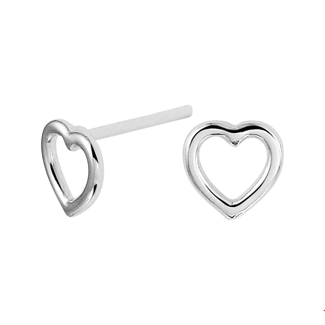 Beschrijving: Gerhodineerd zilveren oorknoppen met een hart en een poli afwerking. 
Doelgroep: dames
Breedte: 6 mm
Hoogte: 6 mm