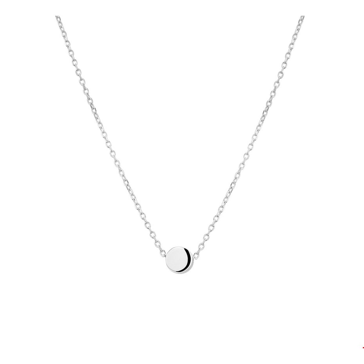 Gerhodineerd zilveren collier met een rondje. De lengte bedraagt 41cm met 4cm extensie en de schakelbreedte bedraagt 1.1mm. 
Doelgroep: dames
Kortste lengte: 41 cm
Langste lengte: 45 cm