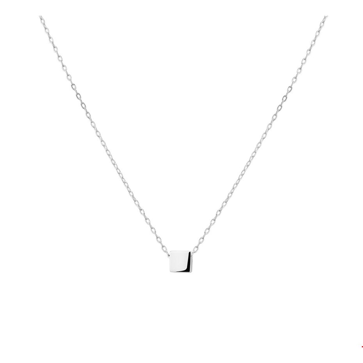 Beschrijving: Gerhodineerd zilveren collier met een vierkant. De lengte bedraagt 41cm met 4cm extensie en de schakelbreedte bedraagt 1.1mm. 
Verpakt per: 1
Doelgroep: dames
Breedte: 5 mm
Kortste lengte: 41 mm
Langste lengte: 45 mm
Hoogte: 5 mm