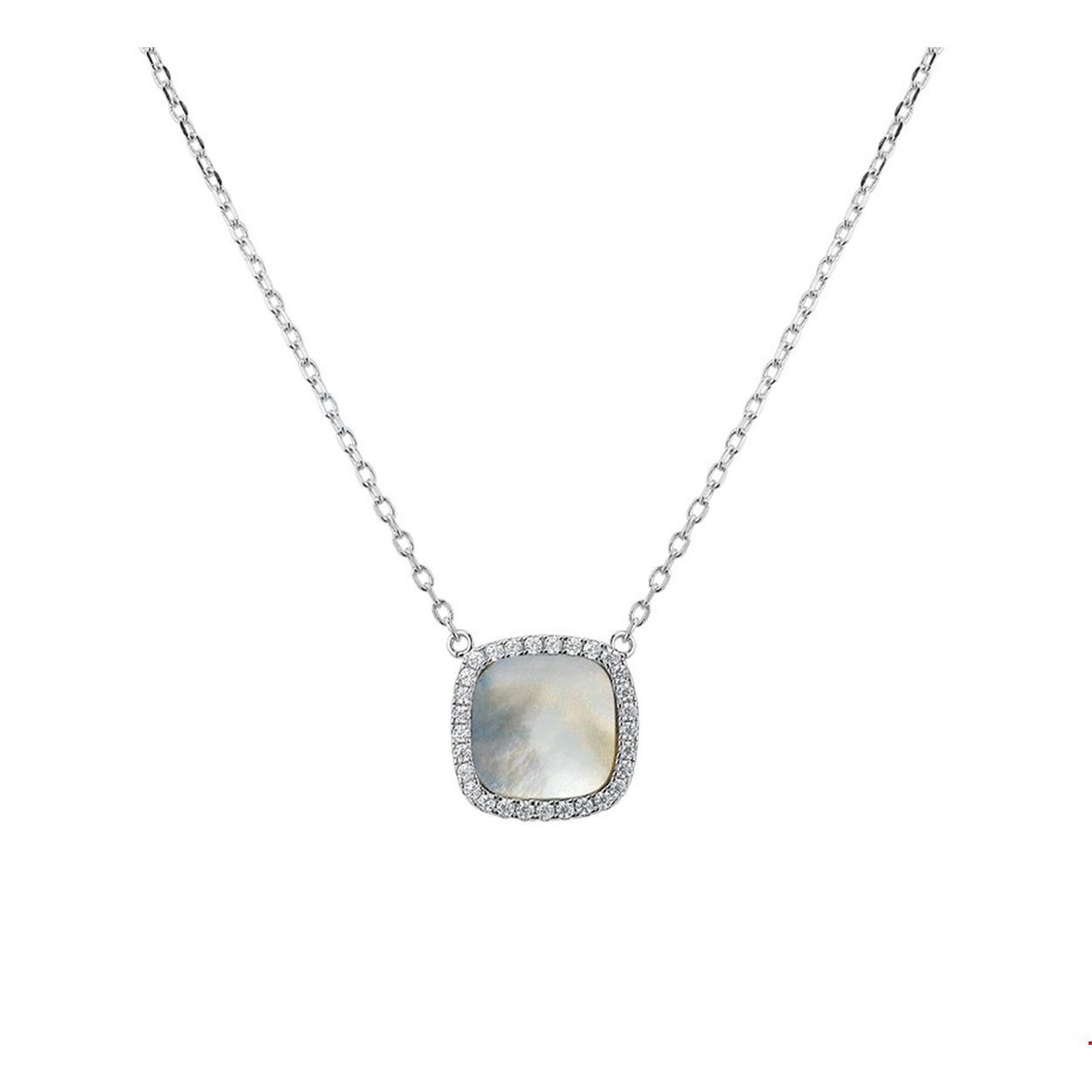 Beschrijving: Gerhodineerd zilveren collier met parelmoer en zirkonia. De lengte bedraagt 40cm met 5cm extensie en de schakelbreedte bedraagt 1.3mm.
Verpakt per: 1
Doelgroep: dames
Breedte: 12.7 mm
Kortste lengte: 40 mm
Langste lengte: 45 mm
Hoogte: 12.7 mm