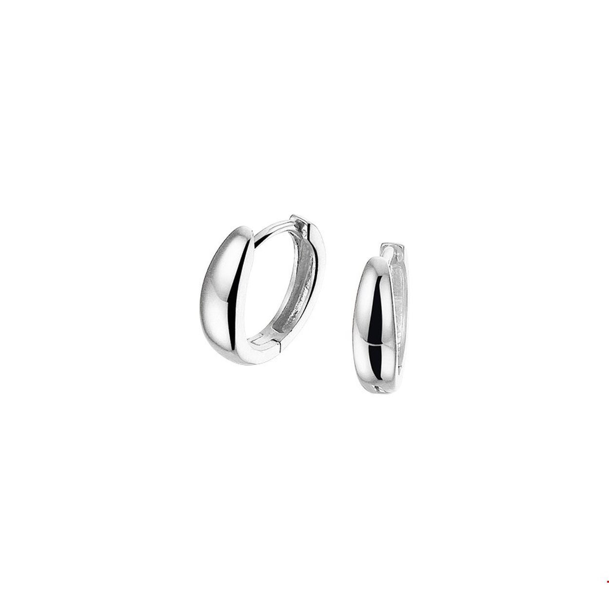 Gerhodineerd zilveren klapcreolen met een poli afwerking. 
Doelgroep: dames
Breedte: 3.5 mm