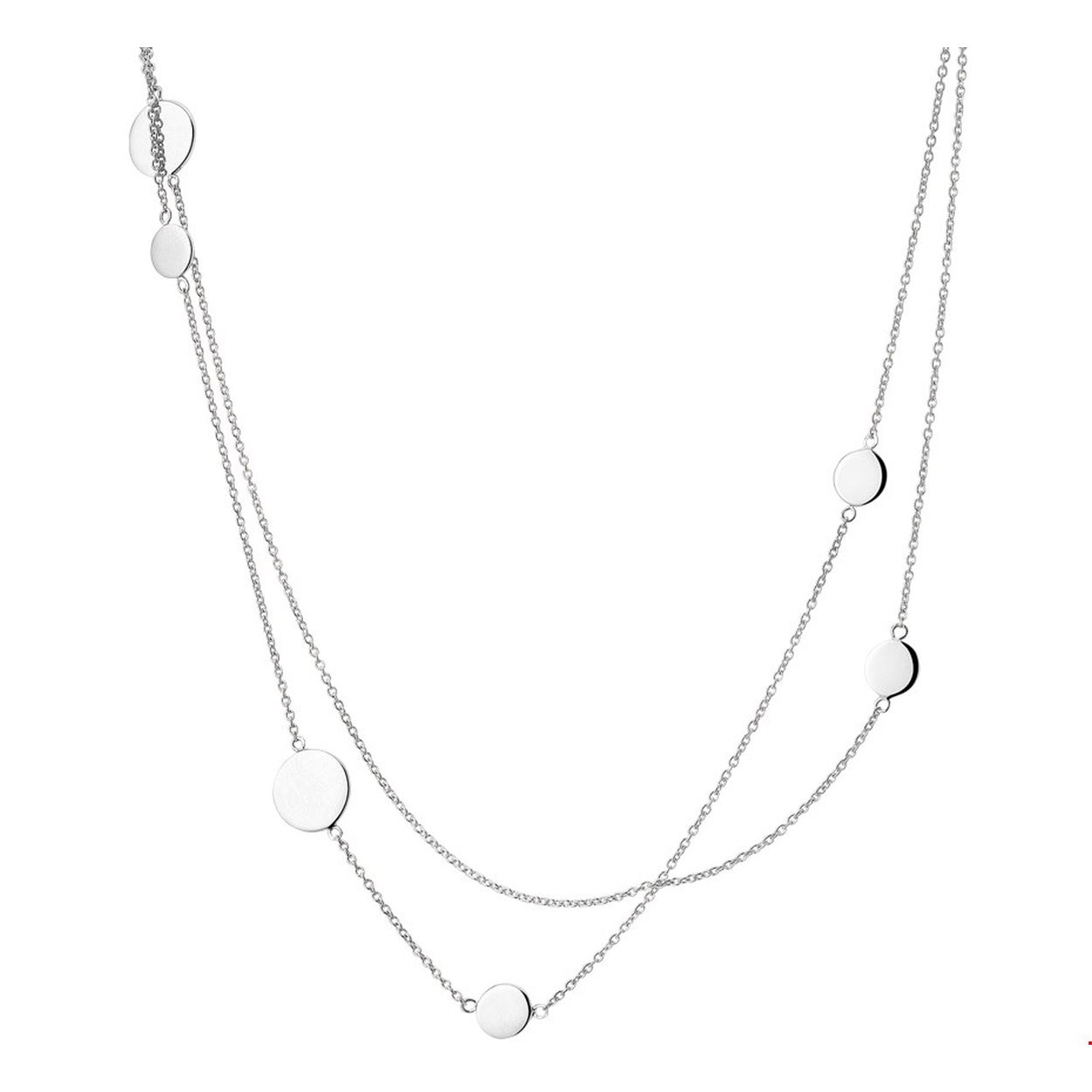 Beschrijving: Gerhodineerd zilveren collier uitgevoerd met zes rondjes en een 1.3mm breed anker schakel van 80cm. De rondjes hebben diameters van 7mm en 10mm. Het collier is te combineren met bijpassende sieraden uit onze collectie. Tip: Leuk om kado te geven als set of afzonderlijk!. INFO: Gerhodineerd zilver is door de rhodiumlaag beter bestand tegen verkleuren en krassen.
Verpakt per: 1
Doelgroep: dames
Langste lengte: 80 mm