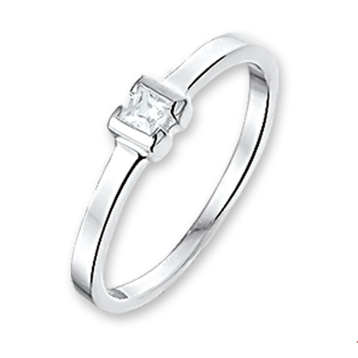 Trendy gerhodineerd zilveren ring van 4.2mm breed en uitgevoerd met een briljant geslepen ingespannen zirkonia. De ring is verkrijgbaar in verschillende maten. Tip: Door het simplistisch design is deze ring gemakkelijk te combineren met andere sieraden uit onze collectie of uit je eigen stash!. Perfect kado voor jonge meiden die willen stralen met trendy sieraden! INFO: Gerhodineerd zilver is door de rhodiumlaag beter bestand tegen verkleuren en krassen.