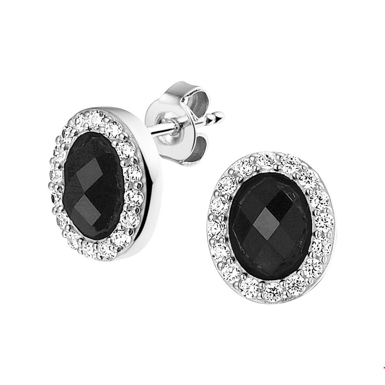 Chique zilveren oorknoppen met een ovale onyx en een rijzetting van zirkonia in een chaton zetting. De oorknoppen hebben een afmeting van 11.5x10mm. Perfect voor een stijlvolle avond of gelegenheid waarbij u wilt stralen met elegante sieraden. Deze oorknoppen zijn perfect te combineren met onze andere sieraden met onyx en zirkonia. Zo maakt u gemakkelijk een stijlvolle set!.
Doelgroep: dames
Breedte: 10 mm
Hoogte: 11.5 mm
Zetting: entourage (chatonzetting)