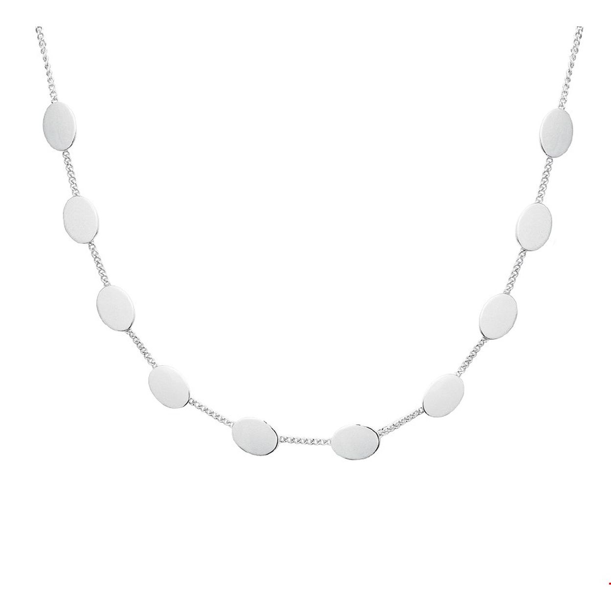 Beschrijving: Trendy gerhodineerd zilveren collier uitgevoerd met een 1.4mm breed gourmet schakel met een lengte van 31+9.5cm en tien ovale tussenstukken van 6.8x8.7mm. Dit collier is te combineren met bijpassende sieraden uit onze collectie. INFO: Gerhodineerd zilver is door de rhodiumlaag beter bestand tegen verkleuren en krassen.
Verpakt per: 1
Doelgroep: dames
Breedte: 8.7 mm
Kortste lengte: 31 mm
Langste lengte: 40.5 mm
Hoogte: 6.8 mm