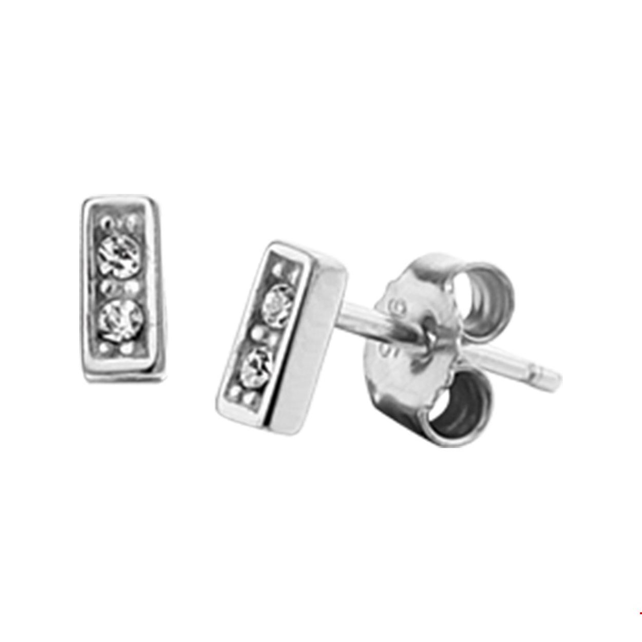 Beschrijving: Trendy gerhodineerd zilveren oorknoppen met een balkje gevuld met briljant geslepen zirkonia in een rijzetting. Door het simplistische model zijn deze oorknoppen perfect te combineren met andere sieraden. Tip: Leuk om kado te geven aan dierbare of vriendinnen!
Doelgroep: dames
Breedte: 2.5 mm
Hoogte: 5 mm
Zetting: alliance (rijzetting)