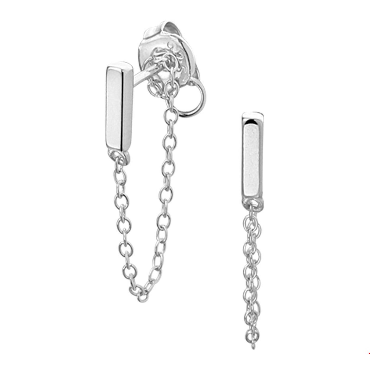 Deze trendy zilveren poli uitgevoerde oorhangers hebben een balkje met een afmeting van 55x2mm en een anker schakel van 5.5cm lang. Door het simplistische en trendy model zijn deze oorhangers gemakkelijk te combineren met andere sieraden uit onze collectie of vanuit je eigen sieraden stash. Info: Gerhodineerd zilver is door de rhodiumlaag beter bestand tegen verkleuren en krassen.