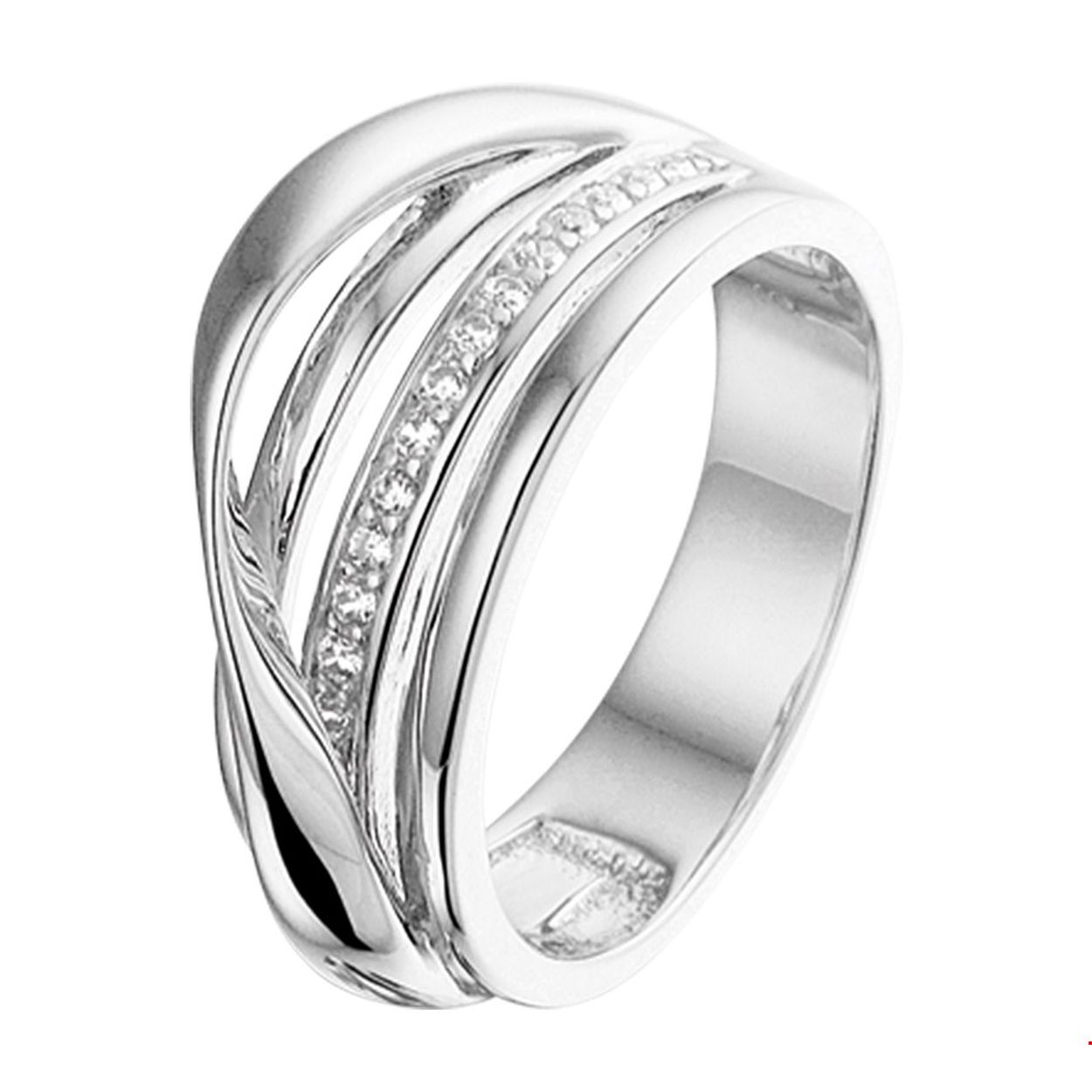 Chique gerhodineerd zilveren ring met een luxe rijzetting van briljant geslepen zirkonia en een poli afwerking. De ring heeft een breedte van 8mm en is verkrijgbaar in verschillende maten. Wil je classy de deur uit? Dan maak je het af met deze ring combineer deze met bijpassende sieraden om zo een luxe set te maken. Tip: Combineer deze ring met sieraden uit onze collectie en maak zo je eigen op maat gemaakte set!.
Doelgroep: dames
Ringmaat: 17.25 mm (54)
Breedte: 8 mm
Zetting: entourage (rijzetting)