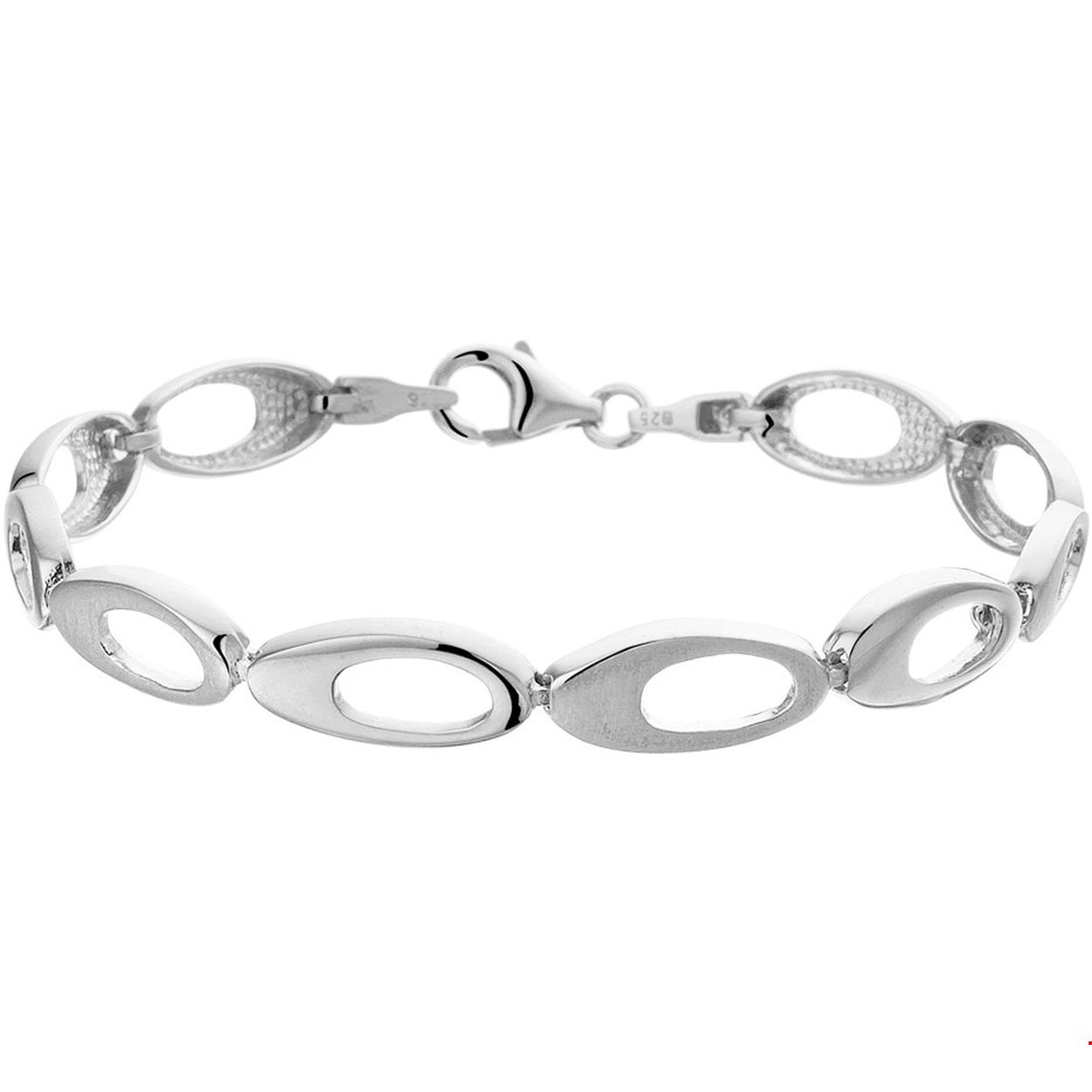 Beschrijving: Modern gerhordineerd zilveren armband met opengewerkte fantasie schakel met poli/mat afwerking en stevige sluiting. De armband heeft een lengte van 19.5cm en is 8mm breed. Tip: Combineer de armband met bijpassende sieraden uit onze collectie: INFO: Gerhodineerd zilver is door de rhodiumlaag beter bestand tegen verkleuren en krassen.
Verpakt per: 1
Doelgroep: dames
Breedte: 8 mm
Langste lengte: 19.5 mm