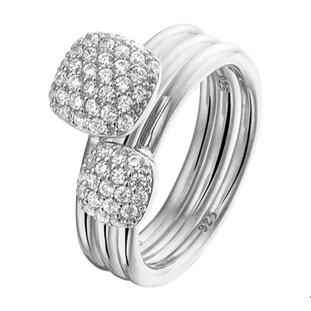 Beschrijving: 3 Trendy gerhodineerd zilveren damesringen waarvan 2 ingelegd met een pave van briljant geslepen zirkonia. Draag ze tegelijk of afzonderlijk alles is mogelijk met deze 3 schitterende zilveren ringen. Tip: Leuk om kado te doen met drie ringen tegelijk steel je de show!
Uniekenummer serie: 37667
Verpakt per: 1
Doelgroep: dames
Ringmaat: 17.25 mm (54)
Zetting: pave