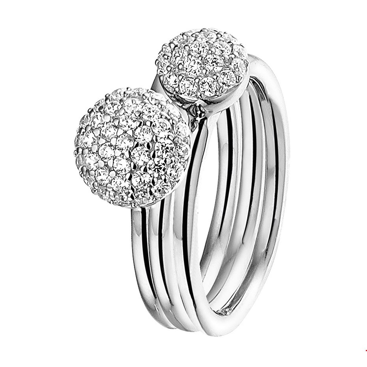 Beschrijving: 3 Trendy gerhodineerd zilveren damesringen waarvan 2 ingelegd met een pave van briljant geslepen zirkonia. Draag ze tegelijk of afzonderlijk alles is mogelijk met deze 3 schitterende zilveren ringen. Tip: Leuk om kado te doen met drie ringen tegelijk steel je de show! INFO: Gerhodineerd zilver is door de rhodiumlaag beter bestand tegen verkleuren en krassen.
Doelgroep: dames
Ringmaat: 18.50 mm (58)
Zetting: pave