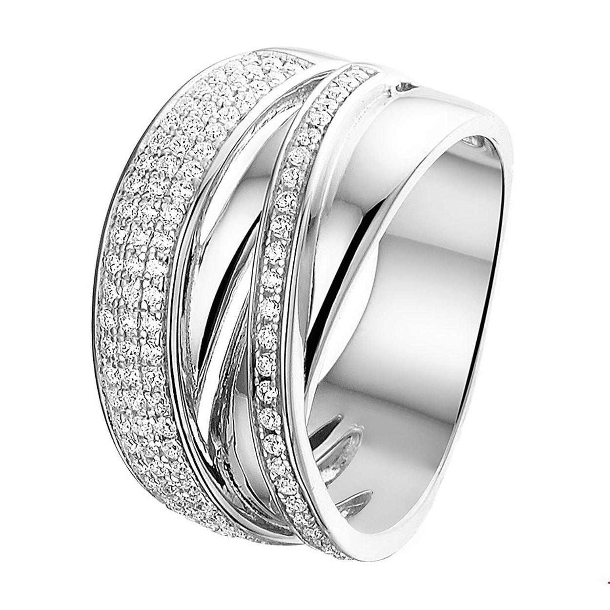 ring zirkonia zilver gerhodineerd