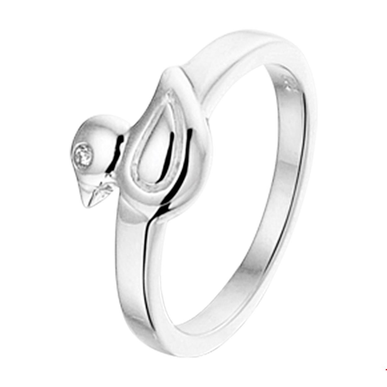 Schattig gerhodineerd zilveren eend ring uitgevoerd met een poli afwerking. De ring is er in verschillende maten en heeft een breedte van 7mm. U kunt deze ring combineren met bijpassende sieraden uit onze collectie. Tip: Leuk om kado te geven! Wat zal ze stralen! INFO: Gerhodineerd zilver is door de rhodiumlaag beter bestand tegen verkleuren en krassen.