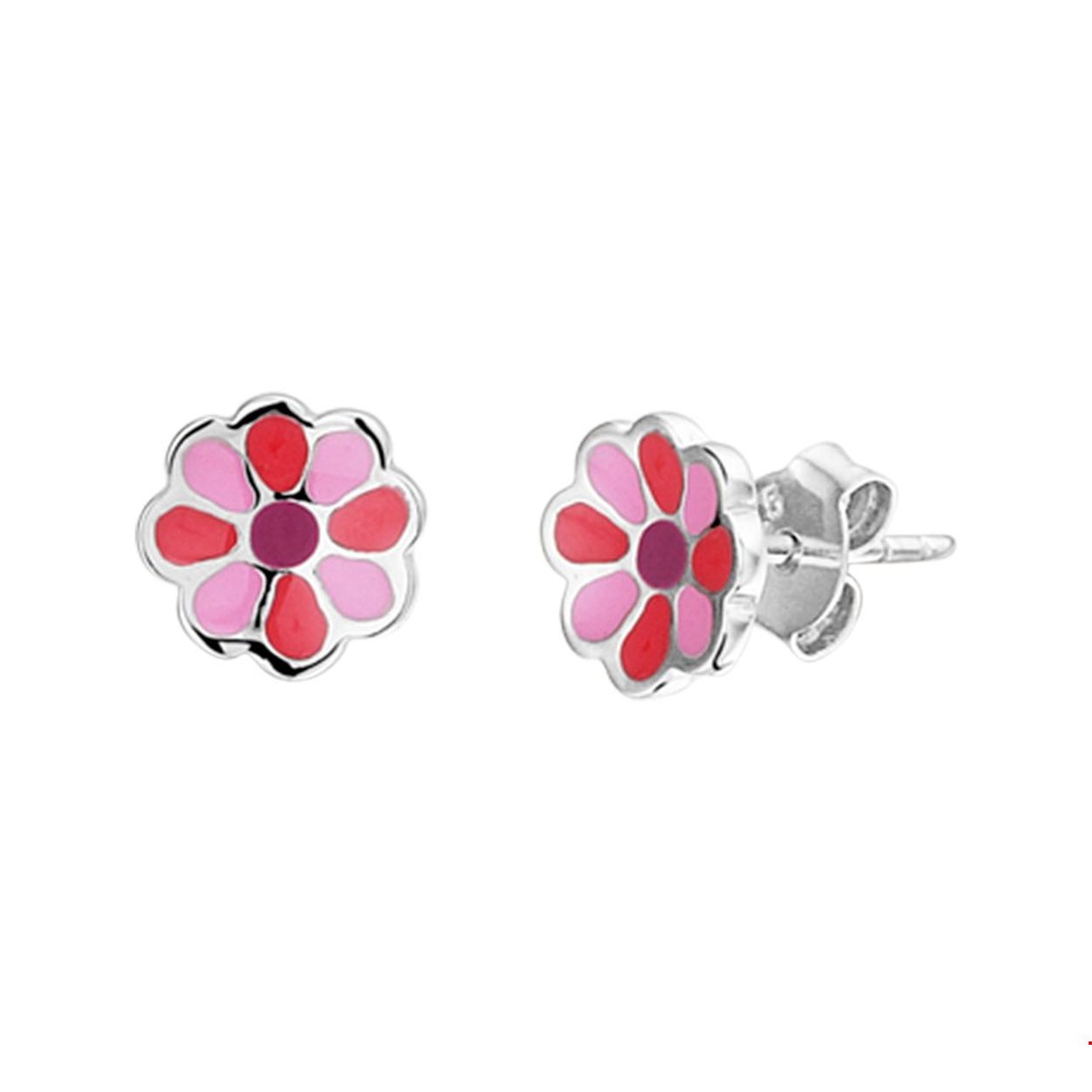 Beschrijving: Schattige oorknoppen van 8mm diameter uitgevoerd in de vorm van een bloem in de kleuren roze rood en paarse emaille. Deze oorknoppen liggen aan de basis voor een schattige look en zijn te combineren met bijpassende sieraden uit onze collectie. Tip: Leuk om kado te doen aan meiden die graag willen stralen met mooie sieraden. INFO:  Gerhodineerd zilver is door de rhodiumlaag beter bestand tegen verkleuren en krassen.
Doelgroep: kinderen