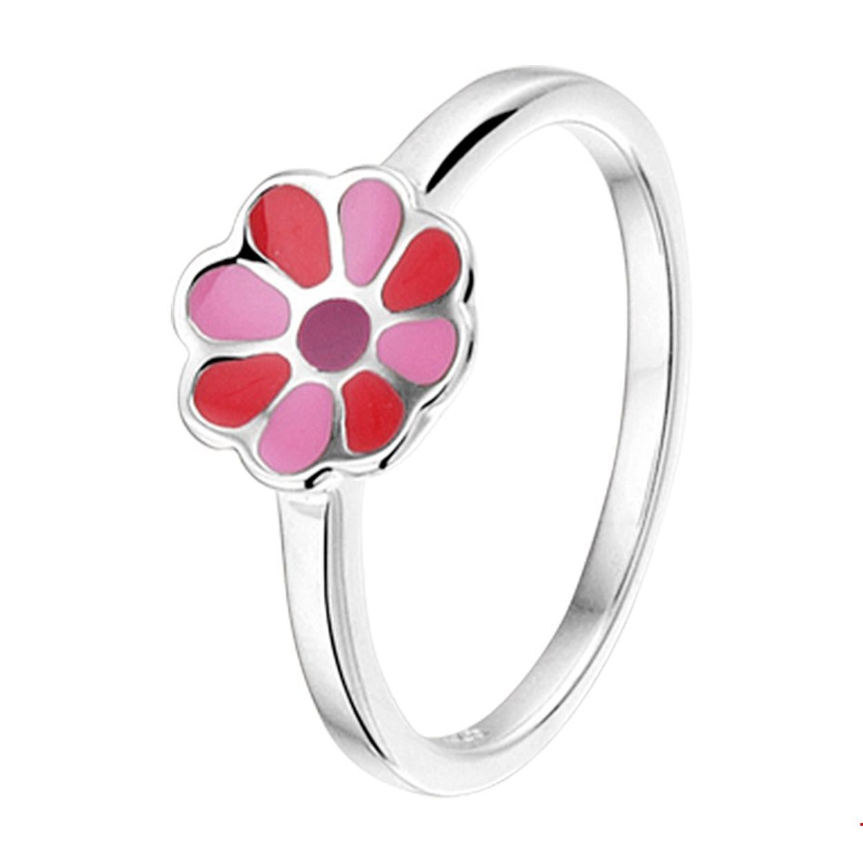 Beschrijving: Schattig gerhodineerd zilveren ring met een breedte van 7.5mm uitgevoerd in de vorm van een bloem in de kleuren roze rood en paarse emaille. Deze ring ligt aan de basis van een schattige look en zijn te combineren met bijpassende sieraden uit onze collectie. Tip: Leuk om kado te doen aan meiden die graag willen stralen met mooie sieraden. INFO:  Gerhodineerd zilver is door de rhodiumlaag beter bestand tegen verkleuren.

Ringmaat: 15.00 mm (47)
Breedte: 7.5 mm