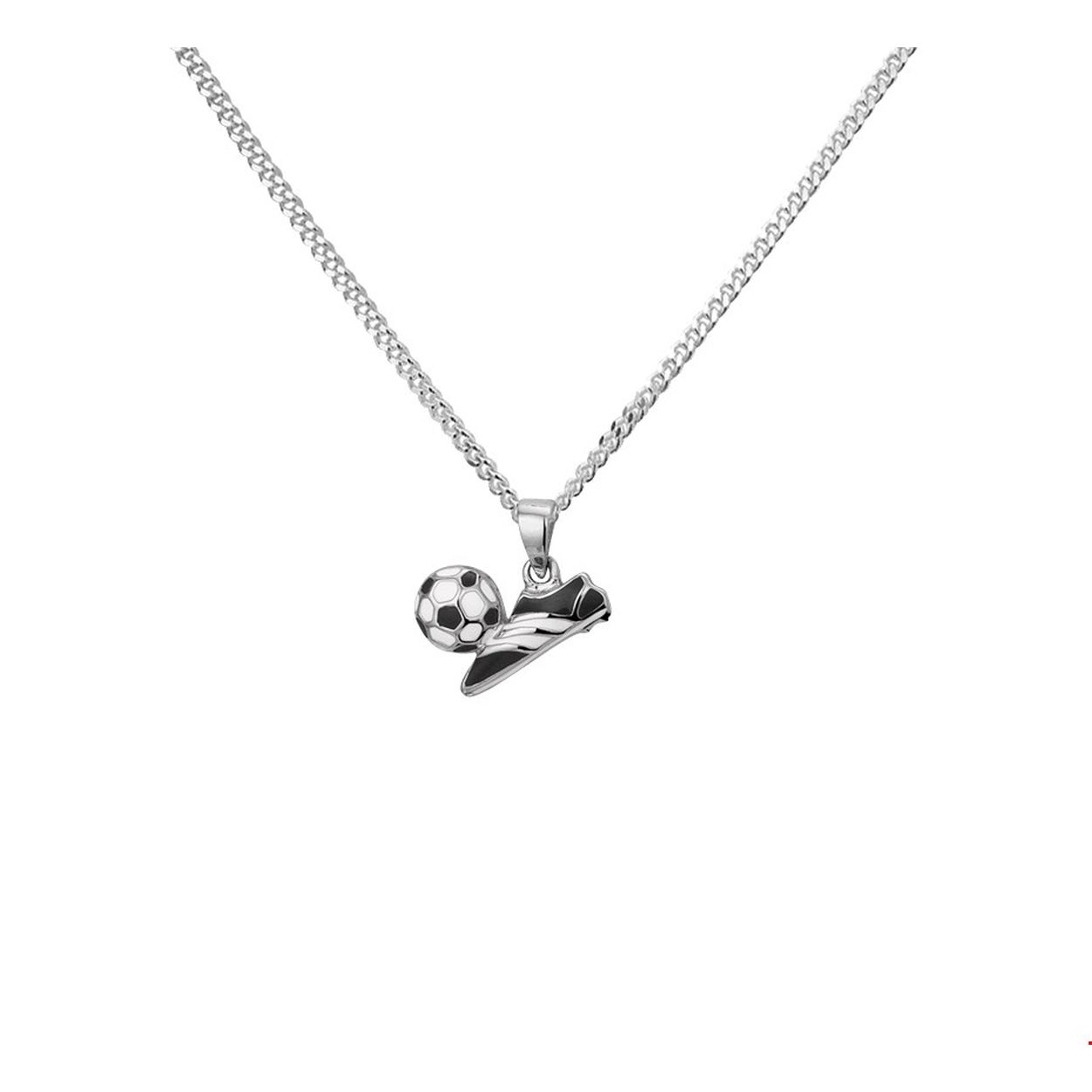 Beschrijving: Stoer gerhodineerd zilveren gourmet collier met voetbalschoen en bal van emaille. Het collier is 1.4mm breed en heeft een lengte van 36cm met een extensie van 4cm. De voetbalschoen heeft een afmeting van 10.5x13.5mm. Tip: Leuk om kado te geven.
Verpakt per: 1
Doelgroep: kinderen
Breedte: 1.4 mm
Kortste lengte: 36 mm
Langste lengte: 40 mm