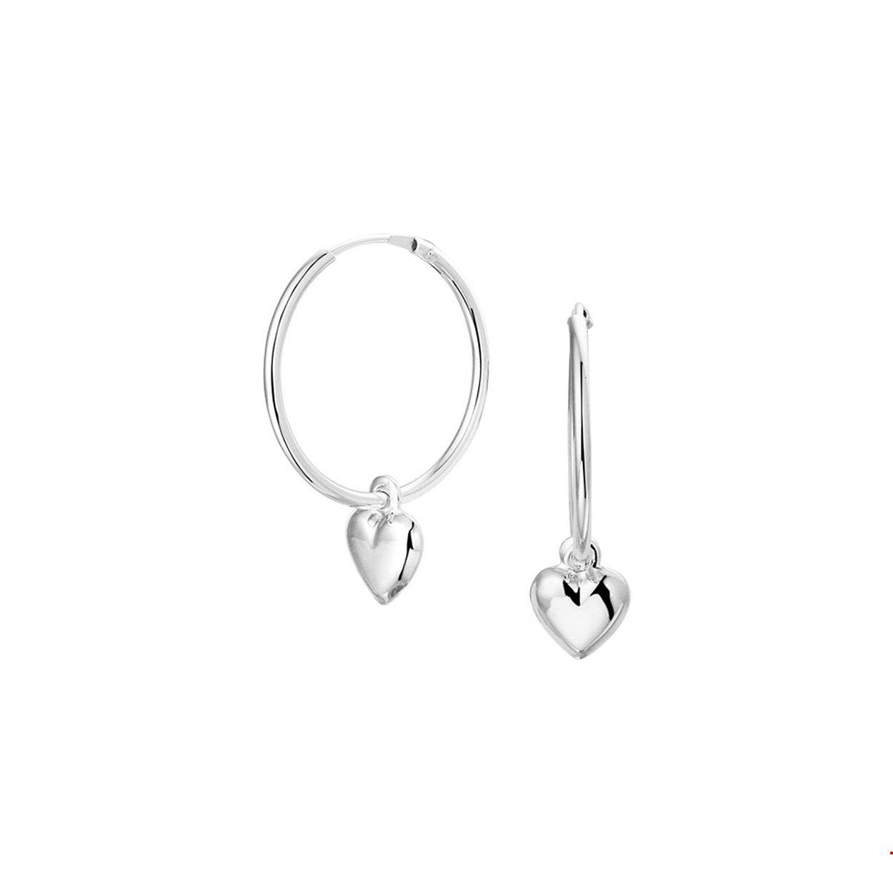 Gerhodineerd zilveren creolen met een afmeting van 23.5x1.5mm uitgevoerd met een hart van 8.5x9mm. Info: Gerhodineerd zilver is door de rhodiumlaag beter bestand tegen verkleuren en krassen.

Doelgroep: dames
Breedte: 1.5 mm