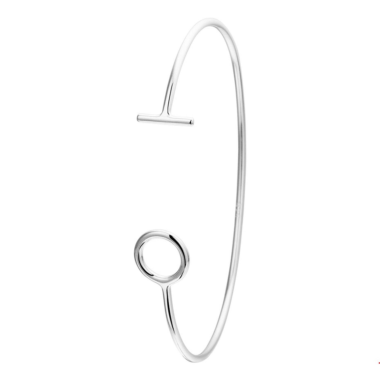 Trendy gerhodineerd zilveren spang armband uitgevoerd met een rondje en een balkje. De armband heeft een diameter van 60mm en de het balkje en rondje zijn 10mm breed. Ben je helemaal van het hier en nu? Dan mag deze armband niet missen in jou sieraden stash!. INFO:  Gerhodineerd zilver is door de rhodiumlaag beter bestand tegen verkleuren en krassen.
Verpakt per: 1
Doelgroep: dames
Breedte: 10 mm
