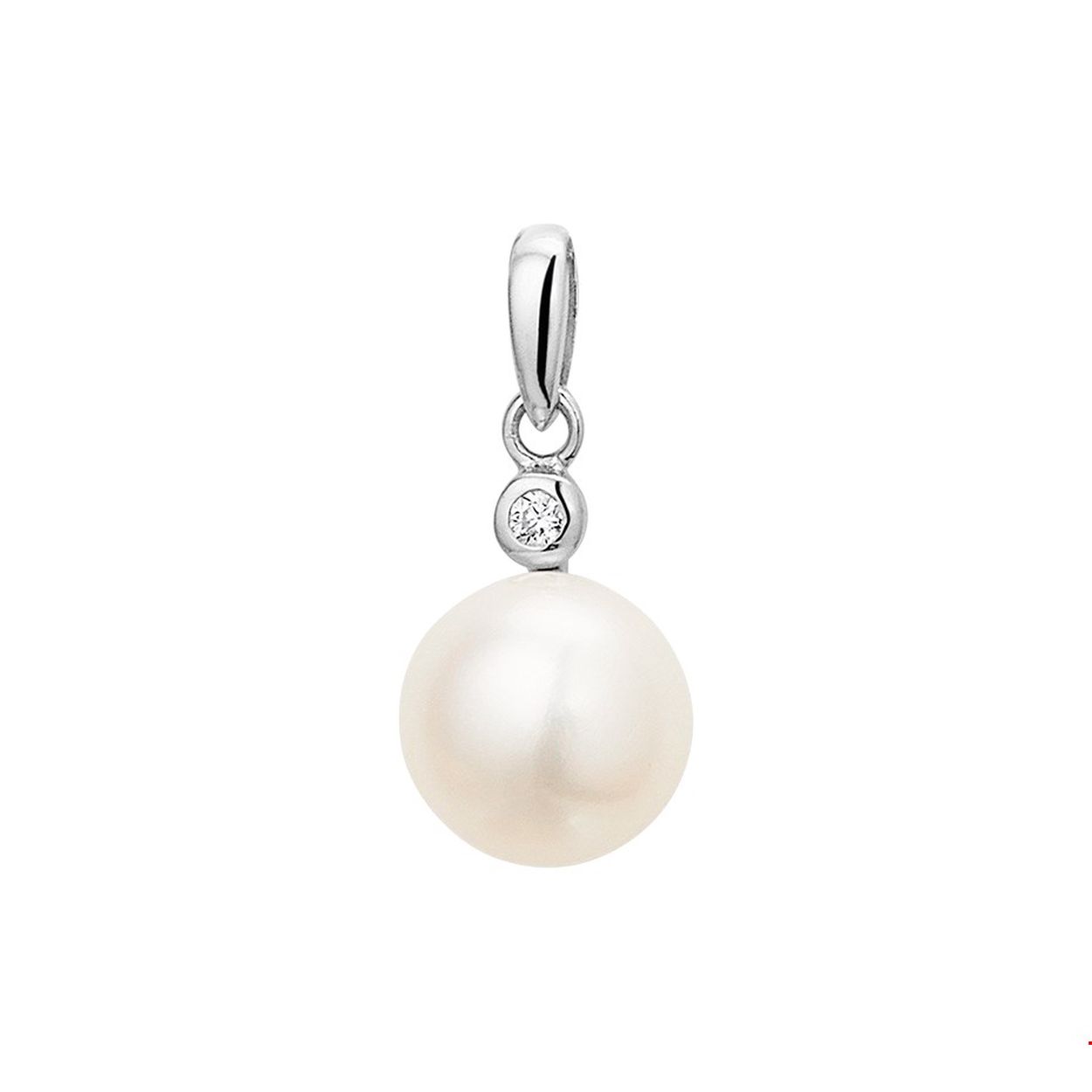 Hanger is exclusief collier

Gerhodineerd zilveren hanger met 10mm zoetwater parel en zirkonia.
Breedte: 10 mm
Hoogte: 21 mm