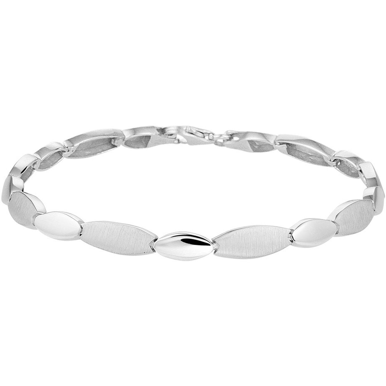 Beschrijving: Chique gerhodineerd zilveren armband met een lengte van 19cm en strakke schakels van 5.5mm breed uitgevoerd met een stevige karabijn sluiting. De armband heeft om en om poli en matte schakels en stralen elegantie uit ze maken de armband tot een ware eyecatcher. De armband is te combineren met bijpassende sieraden een perfecte combinatie als je subtiel glamour wilt toevoegen aan je look. Info: Gerhodineerd zilver is door de rhodiumlaag beter bestand tegen verkleuren en krassen.
Uniekenummer serie: 40104
Verpakt per: 1
Doelgroep: dames
Breedte: 5.5 mm
Langste lengte: 19 mm