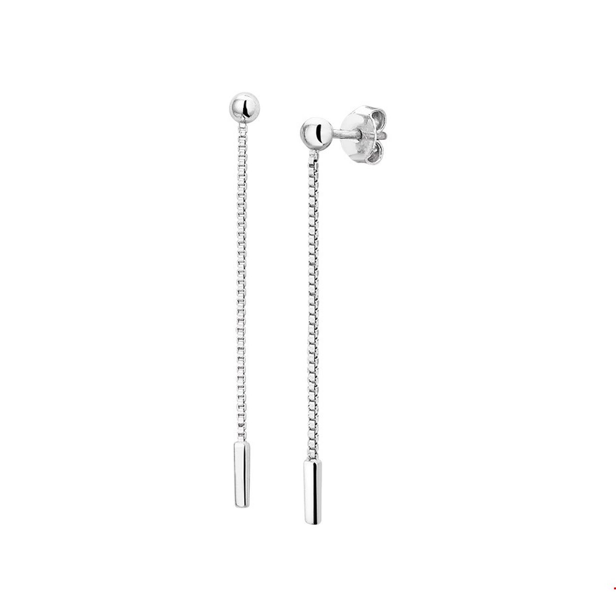 Beschrijving: Trendy gerhodineerd zilveren oorhangers met een totale hoogte van 4.2cm uitgevoerd met een balkje van 6.5x1.5mm en een bolletje van 3mm. Verbonden met een venetiaanse schakel van 1mm. Hou je van trendy sieraden en ben je helemaal van het hier en nu dan mogen deze oorhangers niet missen in jou sieraden stash!
Doelgroep: dames
Breedte: 1.5 mm
Hoogte: 42 mm