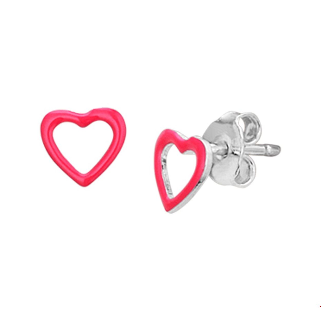Beschrijving: Gerhodineerd zilveren oorknoppen van 6x6.5mm uitgevoerd met een emaille opengewerkt roze hart en stevige poussette sluiting. Tip: Perfect kado voor geliefde of dierbare zeg het met een hart!
Doelgroep: dames
Breedte: 6.5 mm
Hoogte: 6 mm