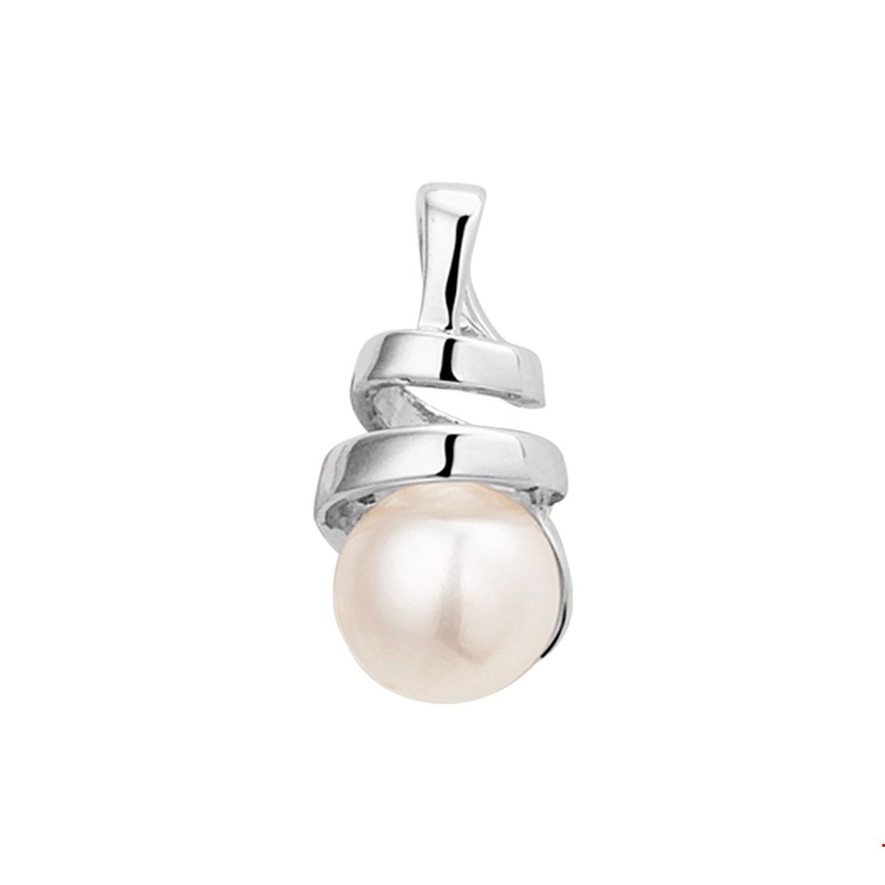Stijlvol gerhodineerd zilveren hanger van 18x9mm uitgevoerd met een zoetwaterparel van 7.5mm. Het unieke design en de schitterende parel zorgen dat dit sieraad zal stralen bij elke outfit. De hanger is te combineren met andere parel sieraden uit onze collectie.