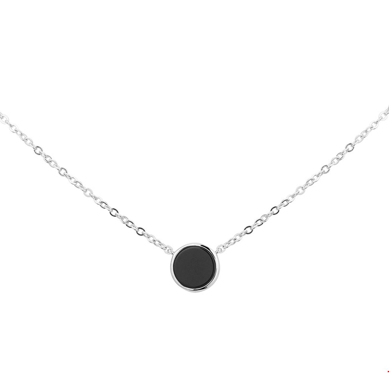 Beschrijving: Trendy gerhodineerd zilveren 1.7mm anker collier met een  lengte van 42cm en een extensie van 3cm uitgevoerd met onyx in een zetkast van 9.5mm. Het collier met hanger kan gecombineerd worden met bijpassende sieraden uit onze collectie.
Verpakt per: 1
Doelgroep: dames
Breedte: 1.7 mm
Kortste lengte: 42 mm
Langste lengte: 45 mm