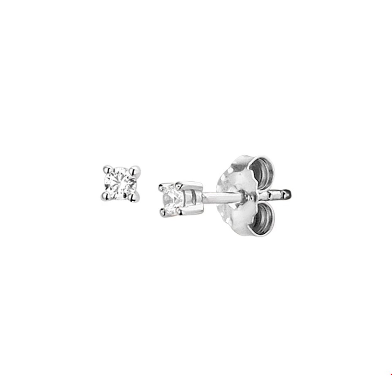 Beschrijving: Gerhodineerd zilveren oorknoppen met zirkonia. 
Doelgroep: dames
Breedte: 2.5 mm
Hoogte: 2.5 mm
Zetting: solitaire (chatonzetting)